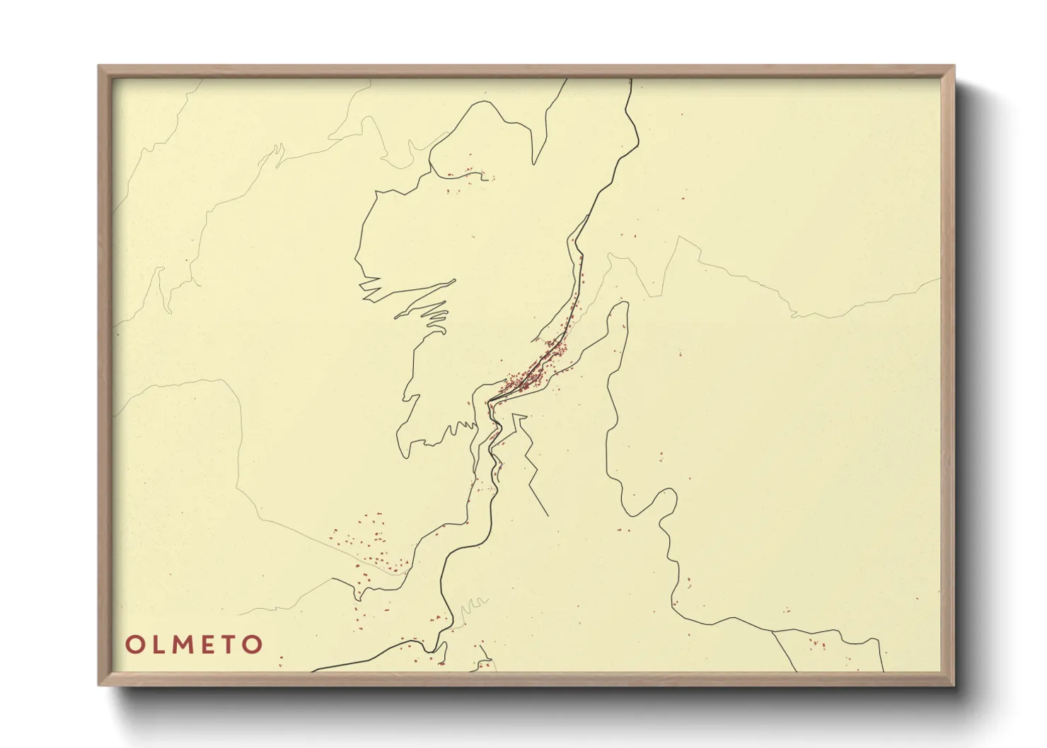 Une affiche de carte sur Olmeto