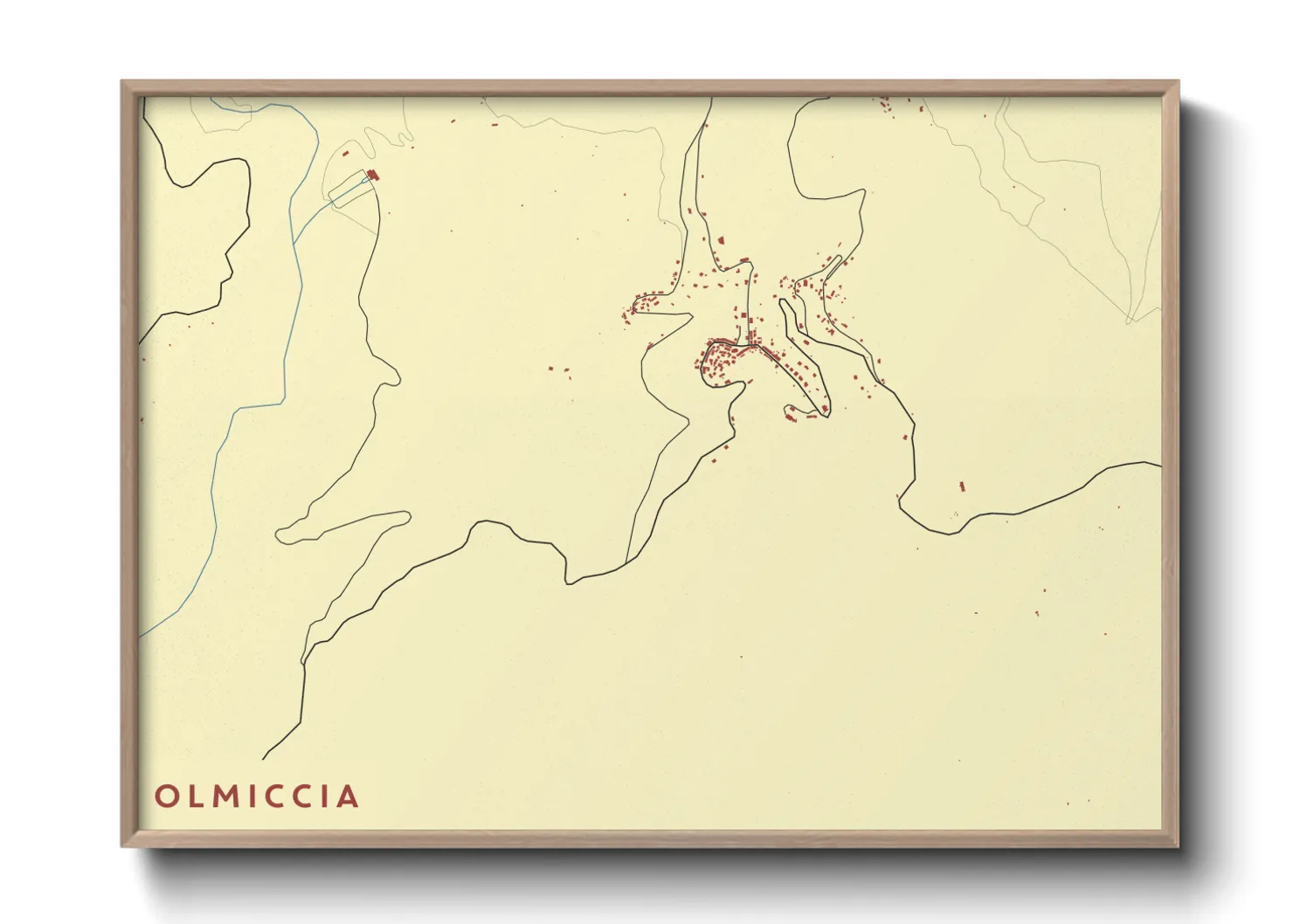 Une affiche de carte sur Olmiccia