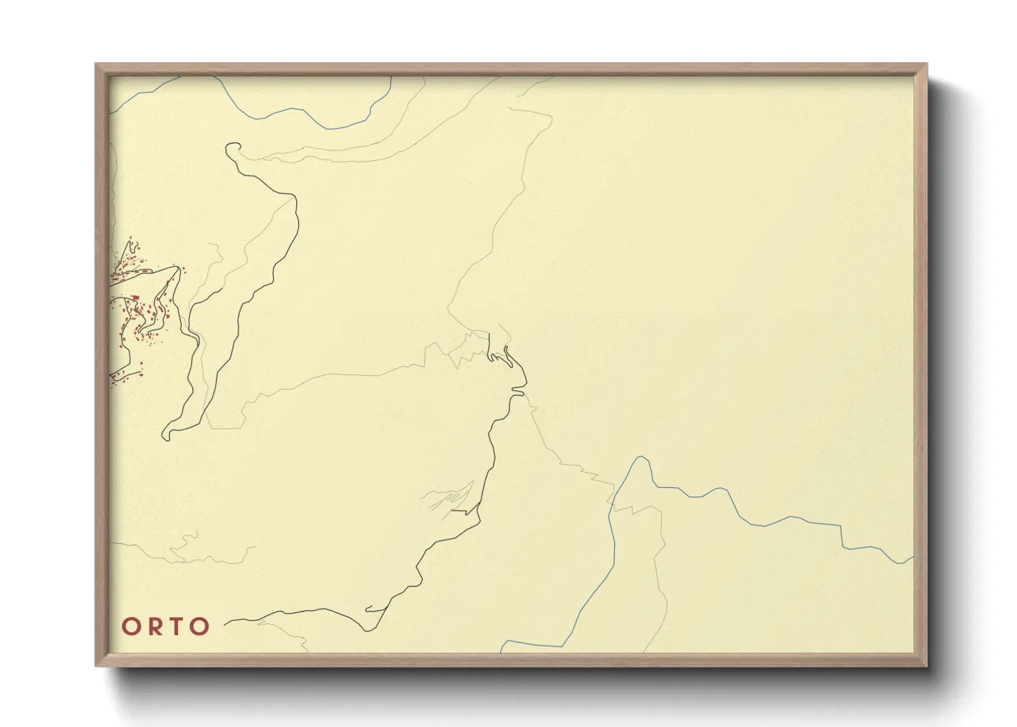 Une affiche de carte sur Orto