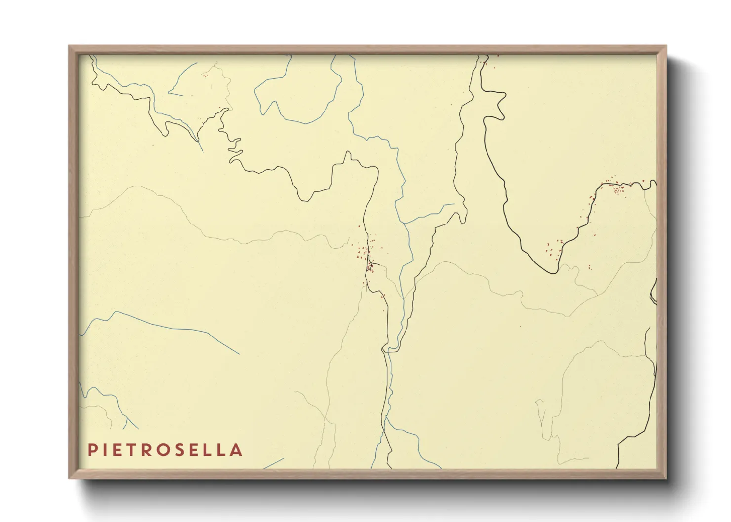 Une affiche de carte sur Pietrosella