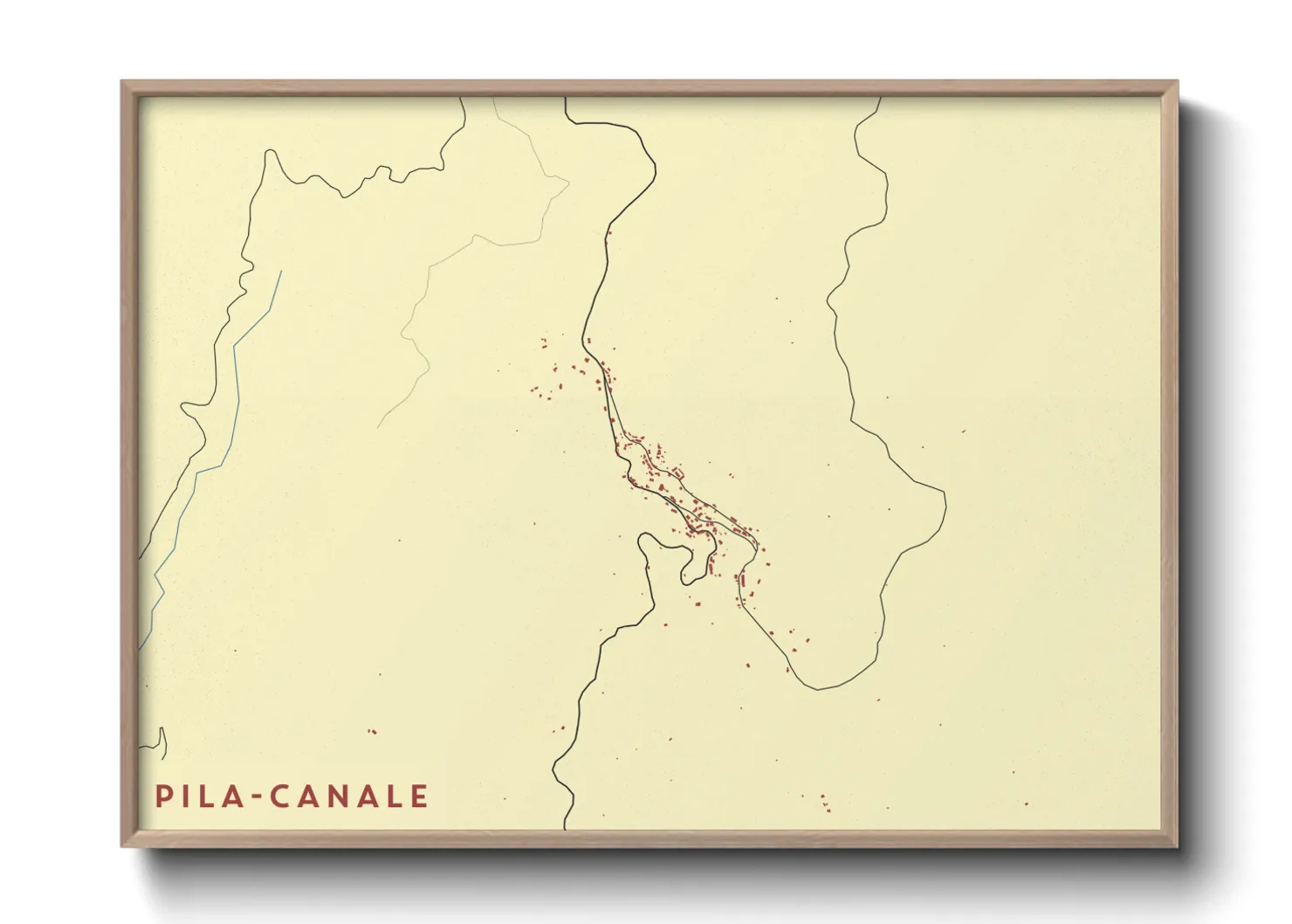 Une affiche de carte sur Pila-Canale