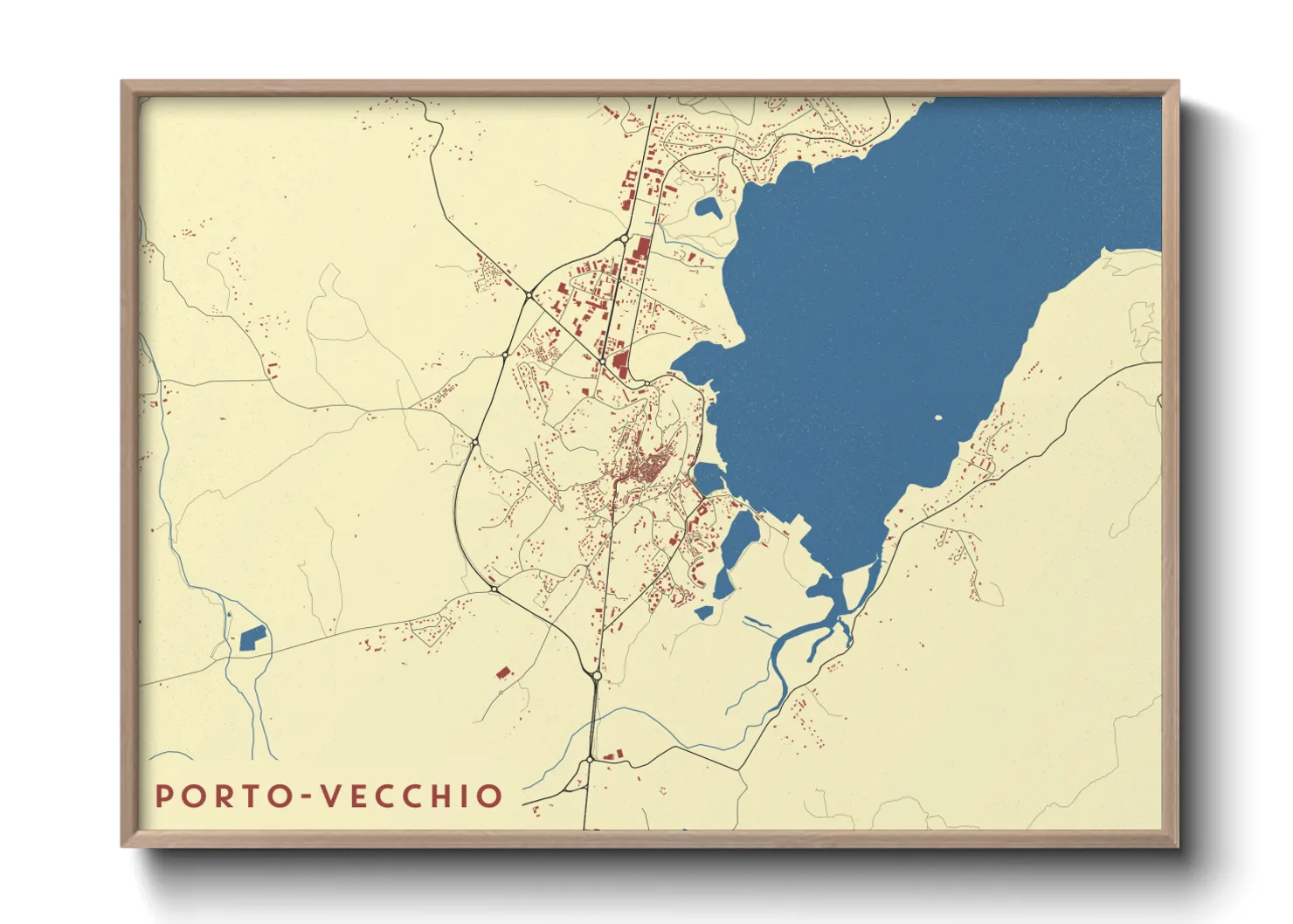 Une affiche de carte sur Porto-Vecchio