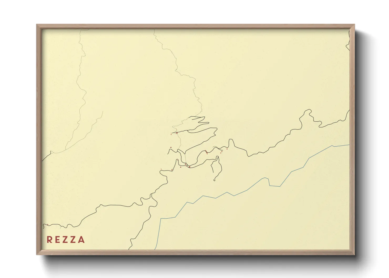 Une affiche de carte sur Rezza