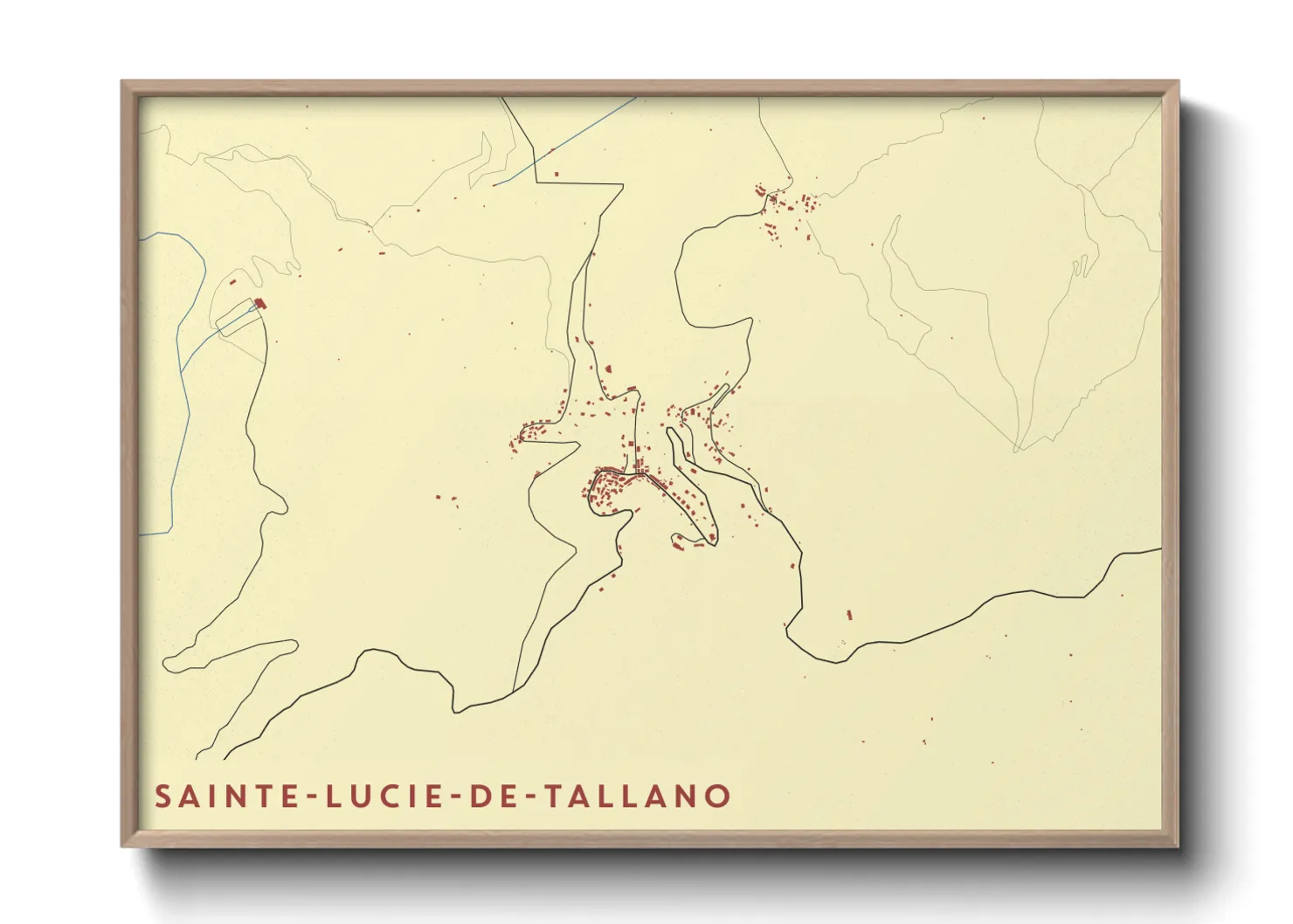 Une affiche de carte sur Sainte-Lucie-de-Tallano