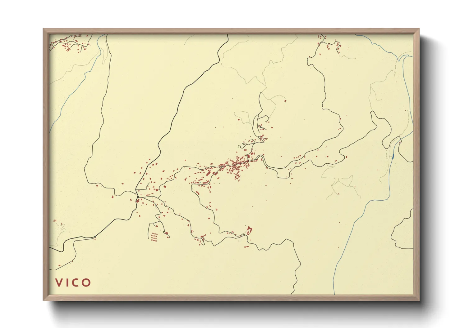Une affiche de carte sur Vico