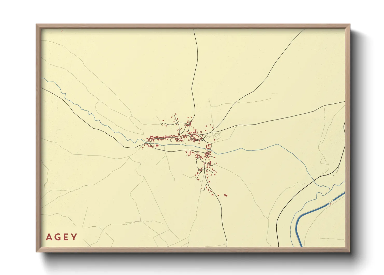 Une affiche de carte sur Agey