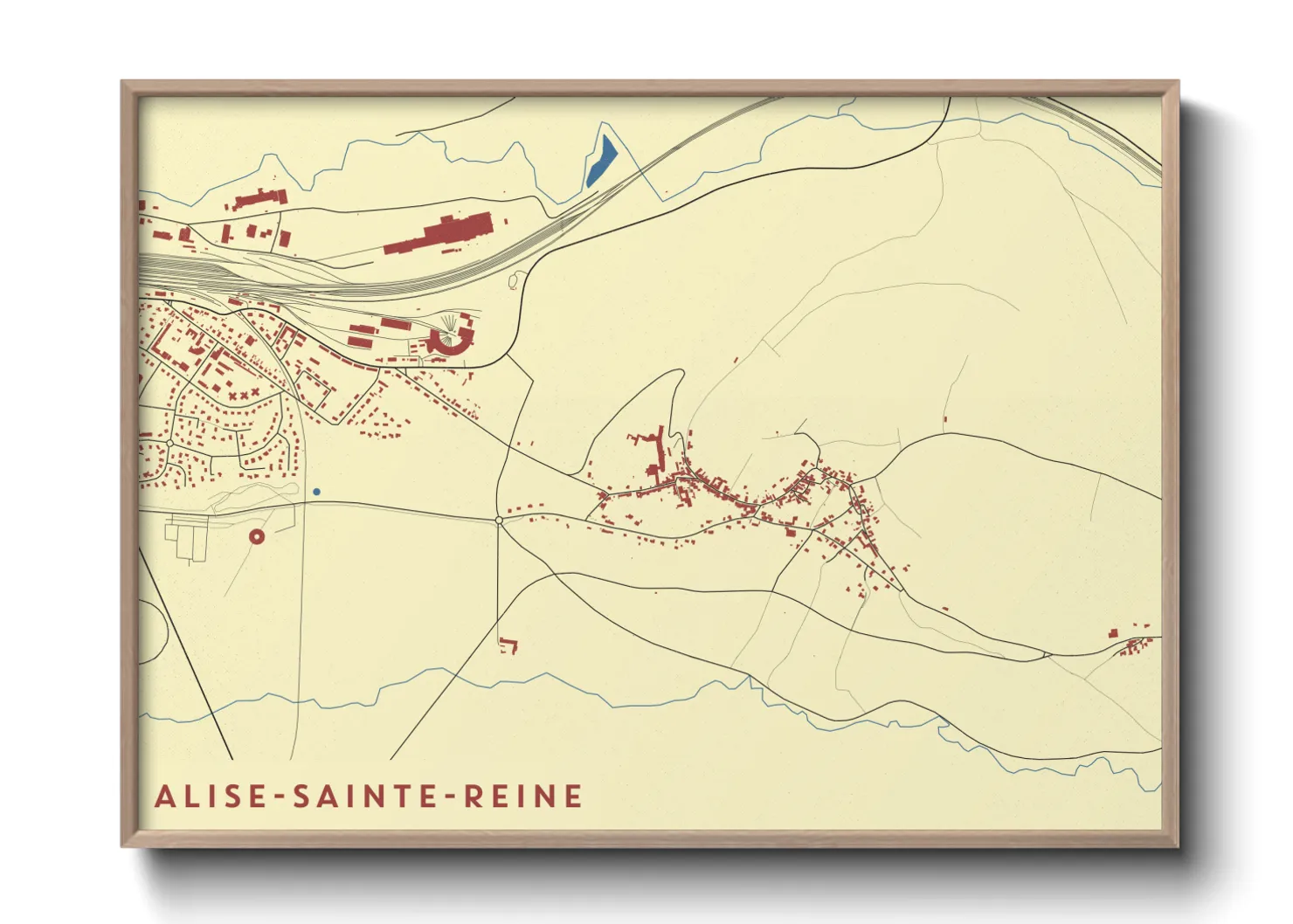 Une affiche de carte sur Alise-Sainte-Reine