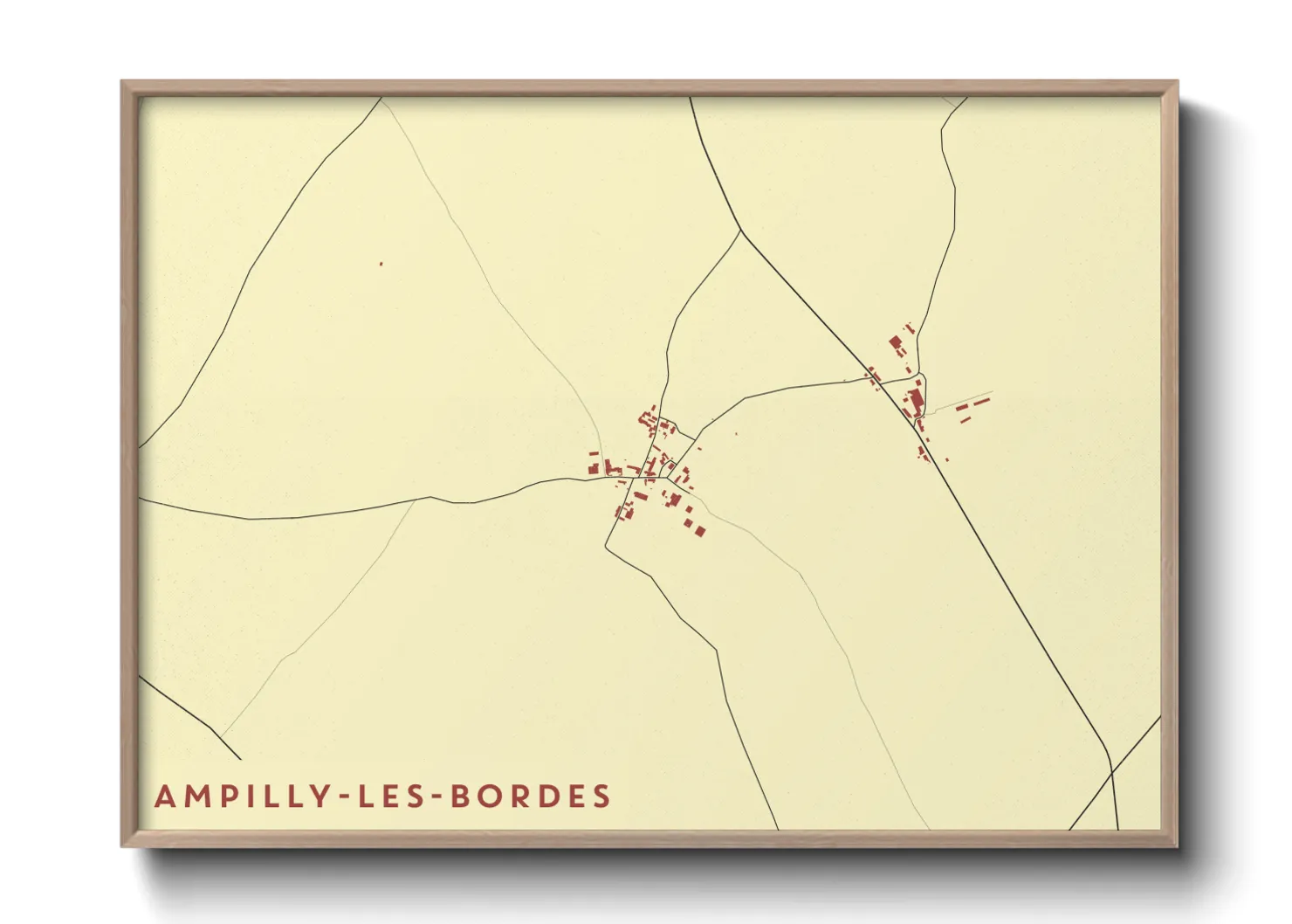 Une affiche de carte sur Ampilly-les-Bordes