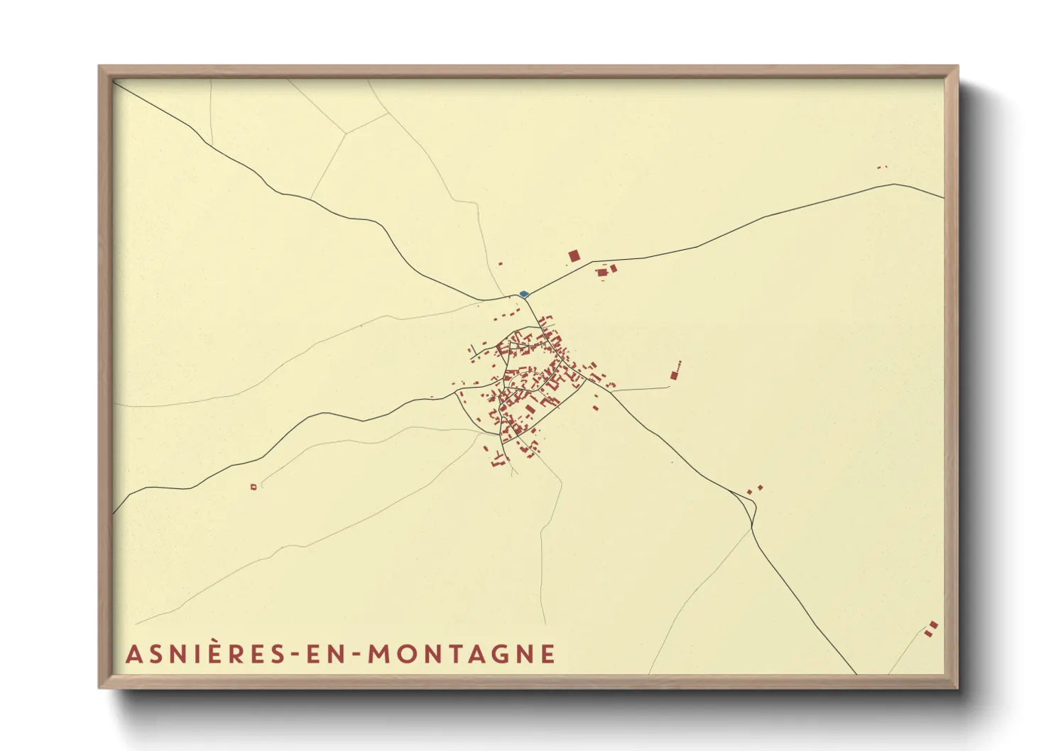 Une affiche de carte sur Asnières-en-Montagne