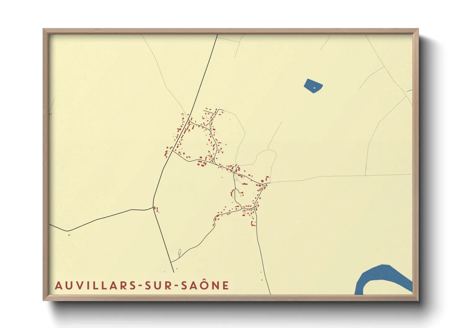 Une affiche de carte sur Auvillars-sur-Saône