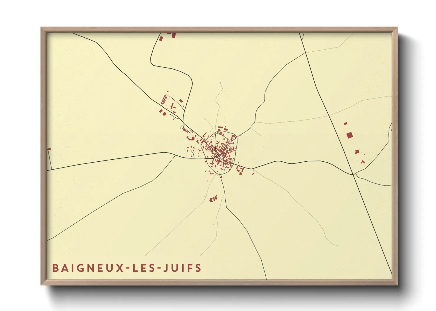 Une affiche de carte sur Baigneux-les-Juifs