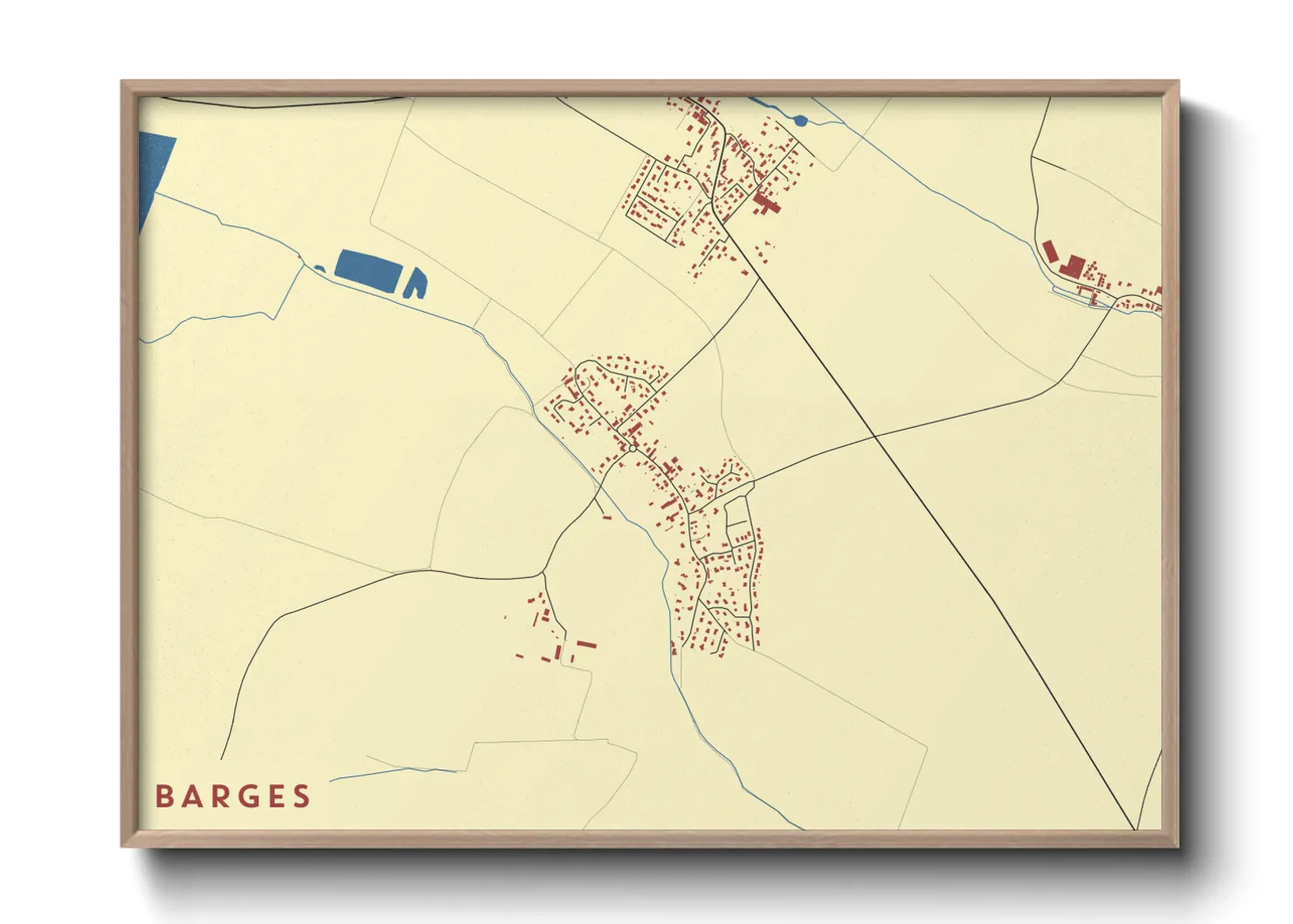 Une affiche de carte sur Barges