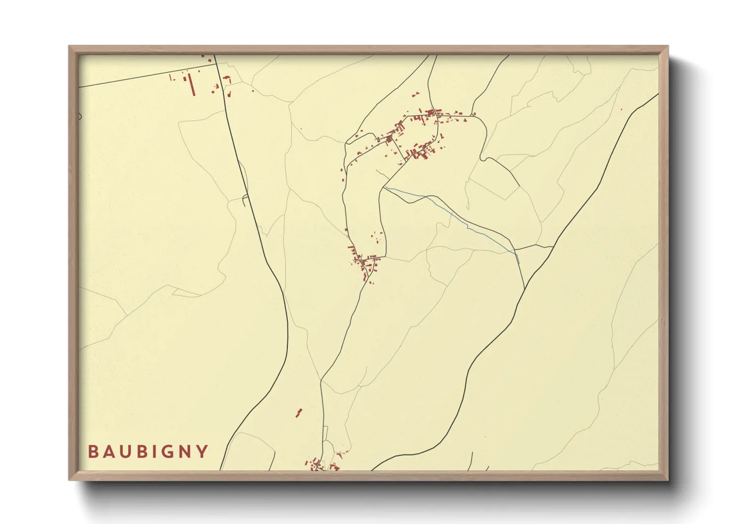 Une affiche de carte sur Baubigny