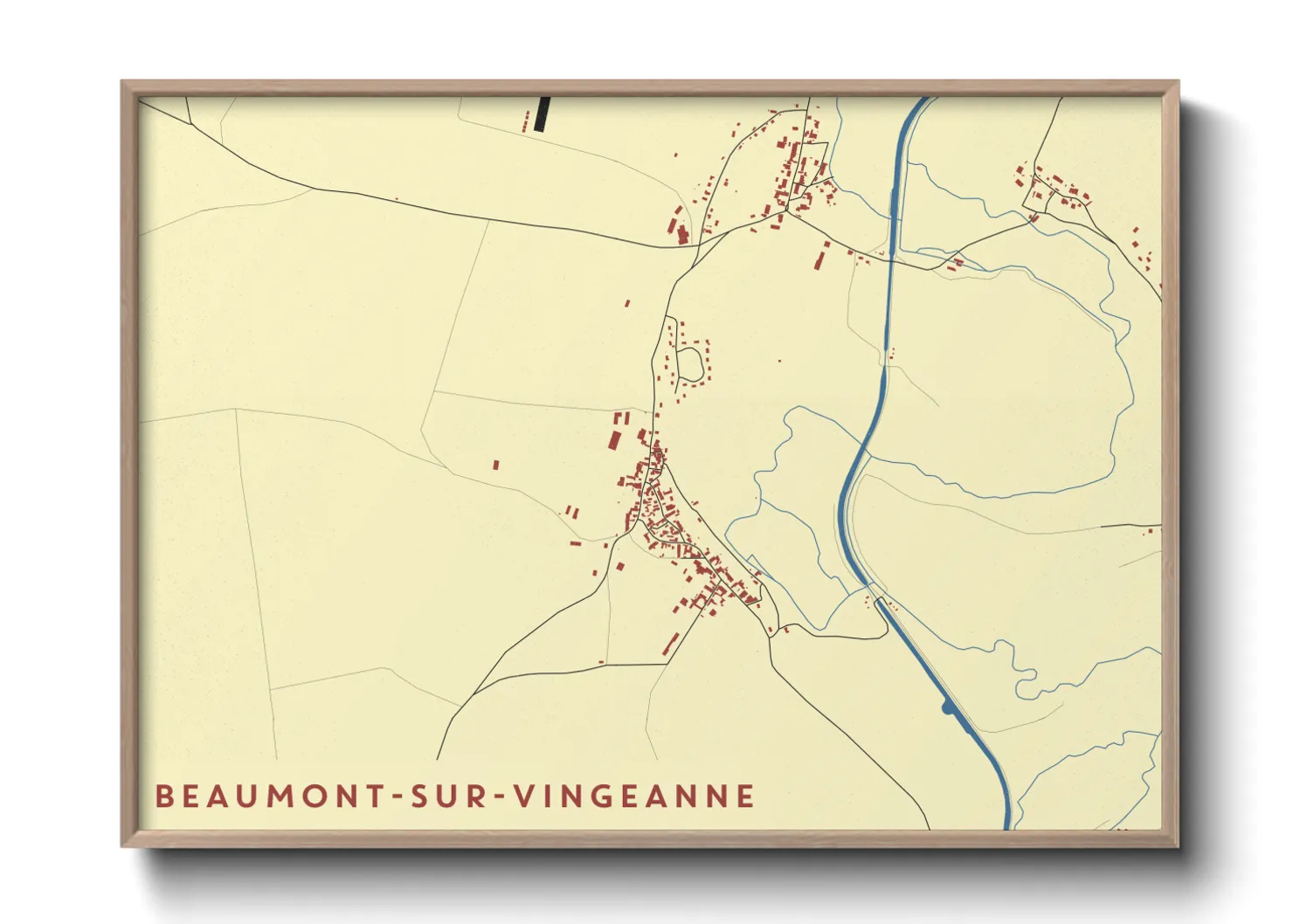 Une affiche de carte sur Beaumont-sur-Vingeanne