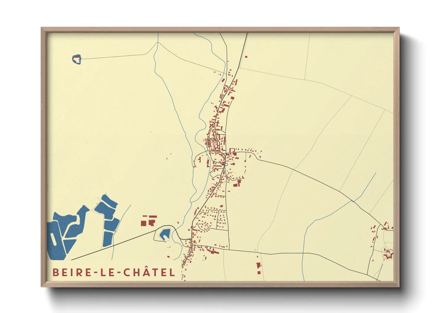 Une affiche de carte sur Beire-le-Châtel