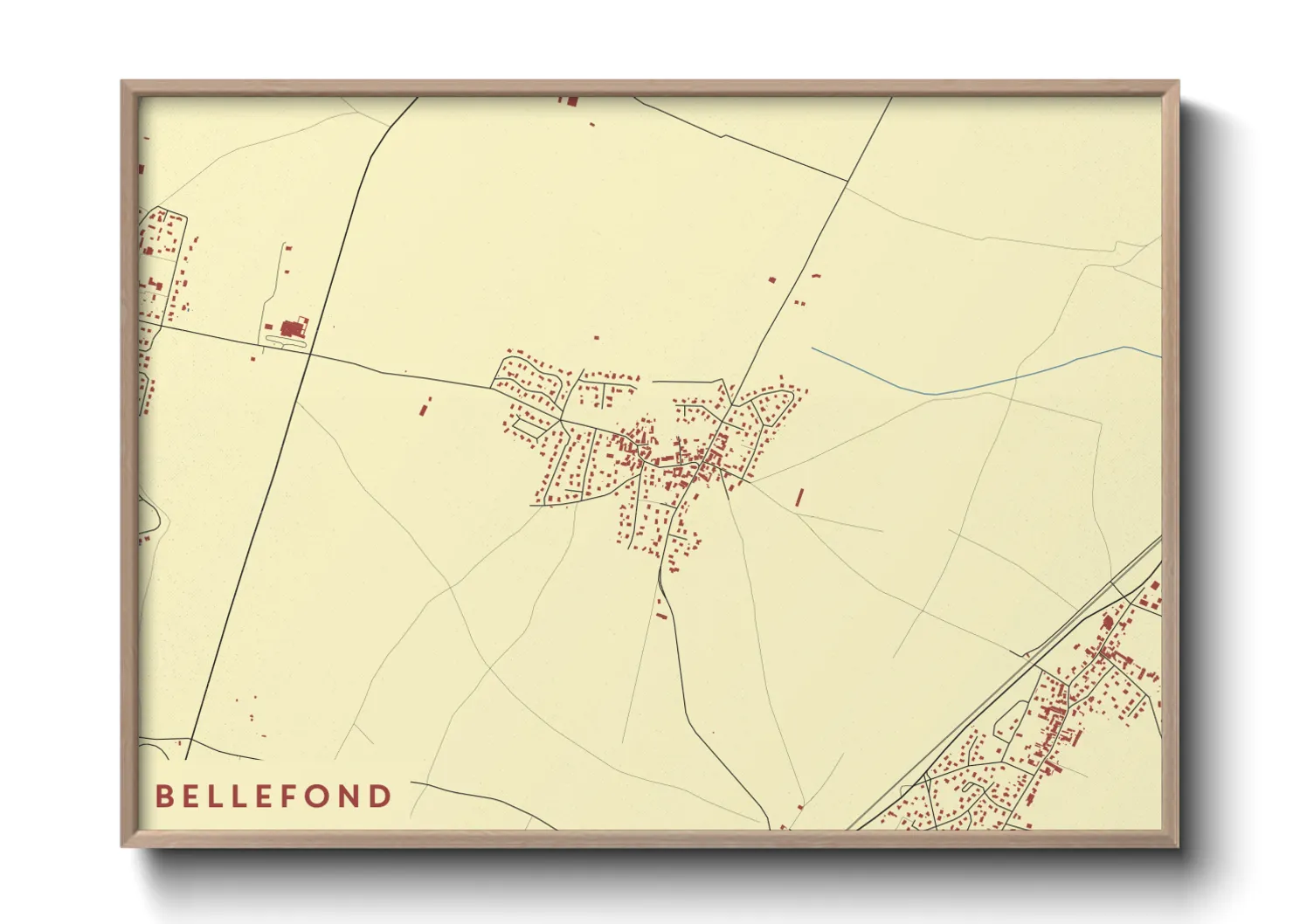 Une affiche de carte sur Bellefond