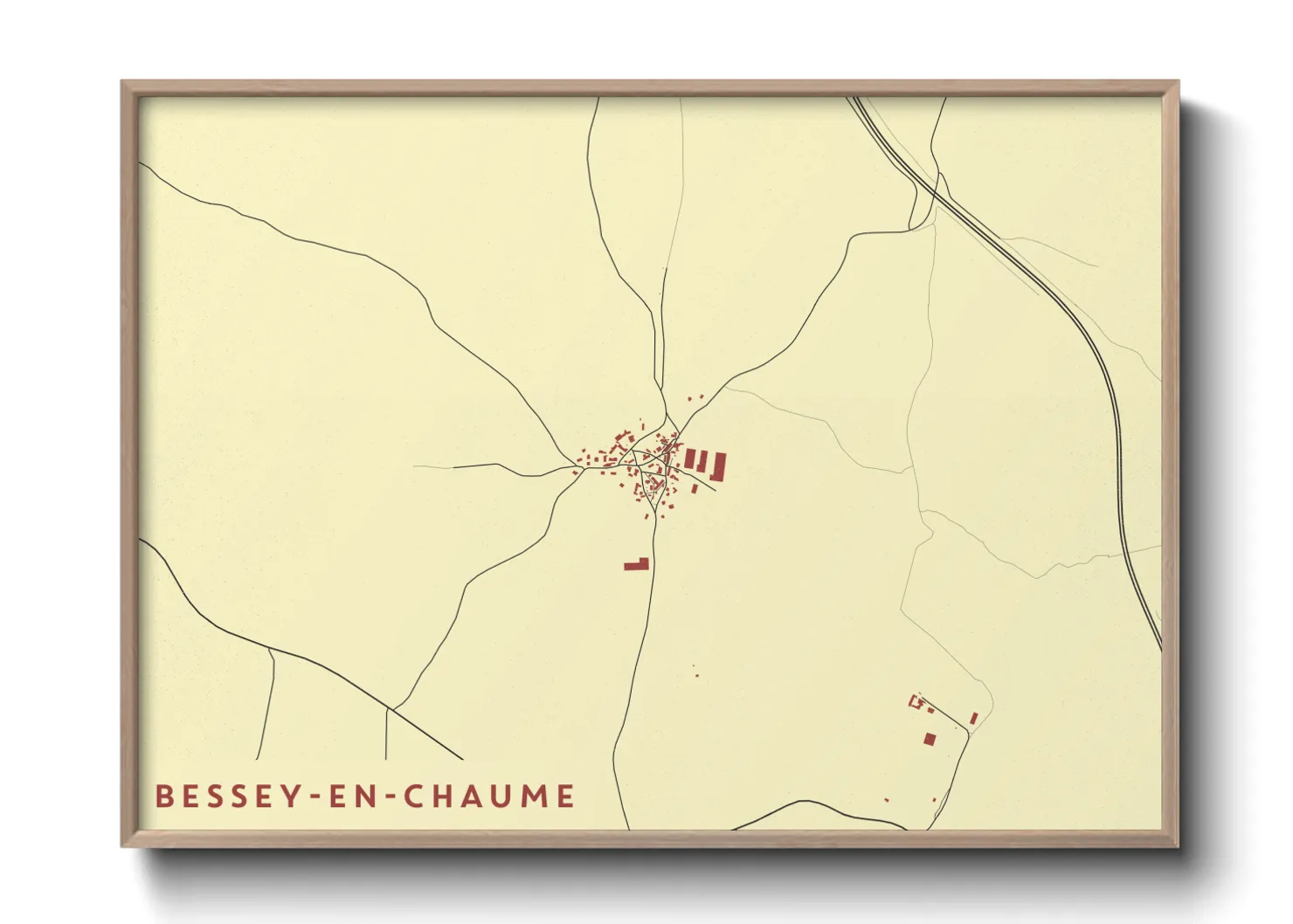 Une affiche de carte sur Bessey-en-Chaume