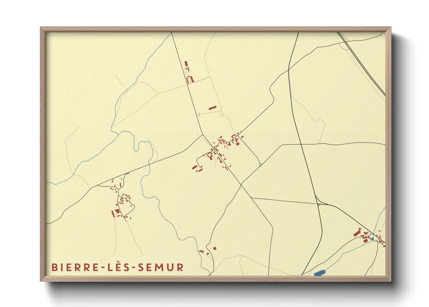 Une affiche de carte sur Bierre-lès-Semur