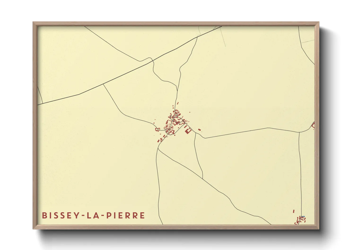 Une affiche de carte sur Bissey-la-Pierre