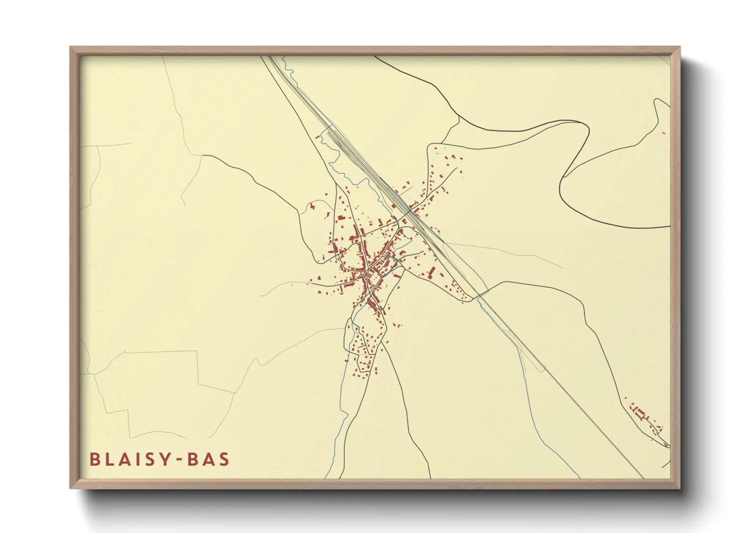 Une affiche de carte sur Blaisy-Bas