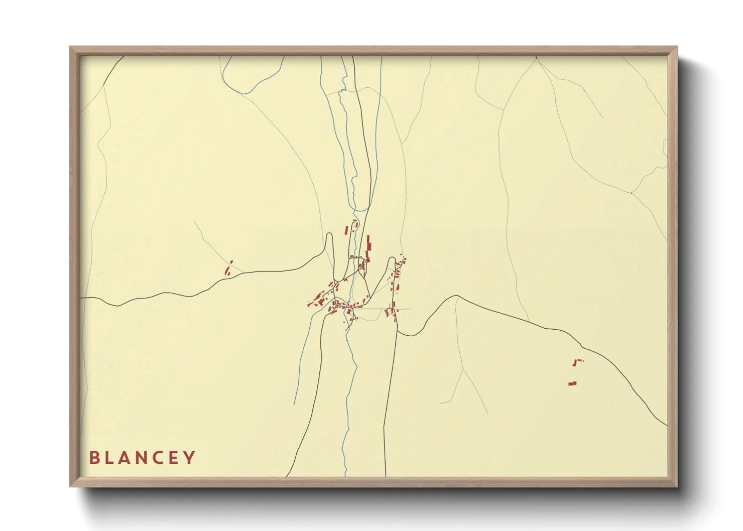 Une affiche de carte sur Blancey