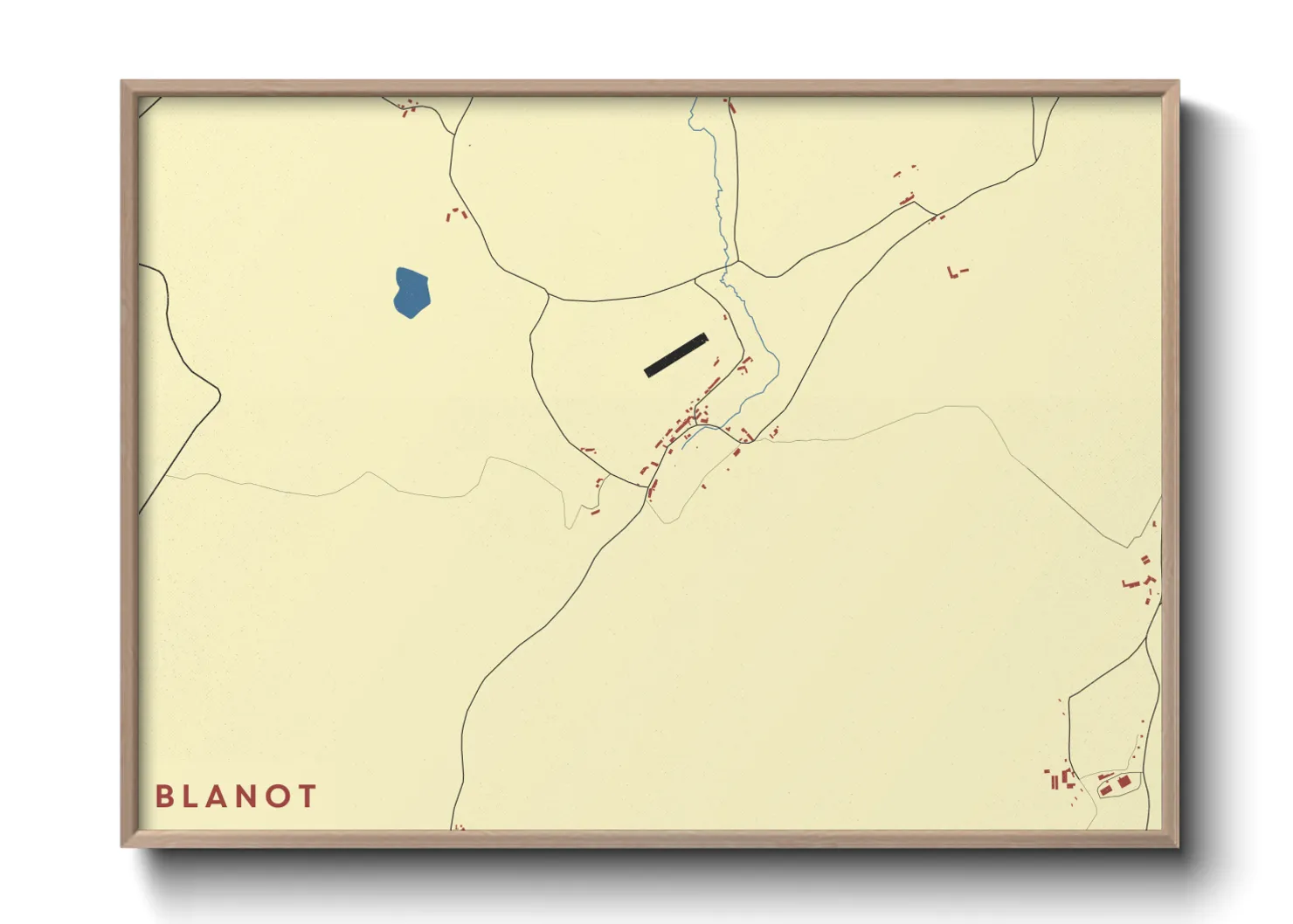 Une affiche de carte sur Blanot