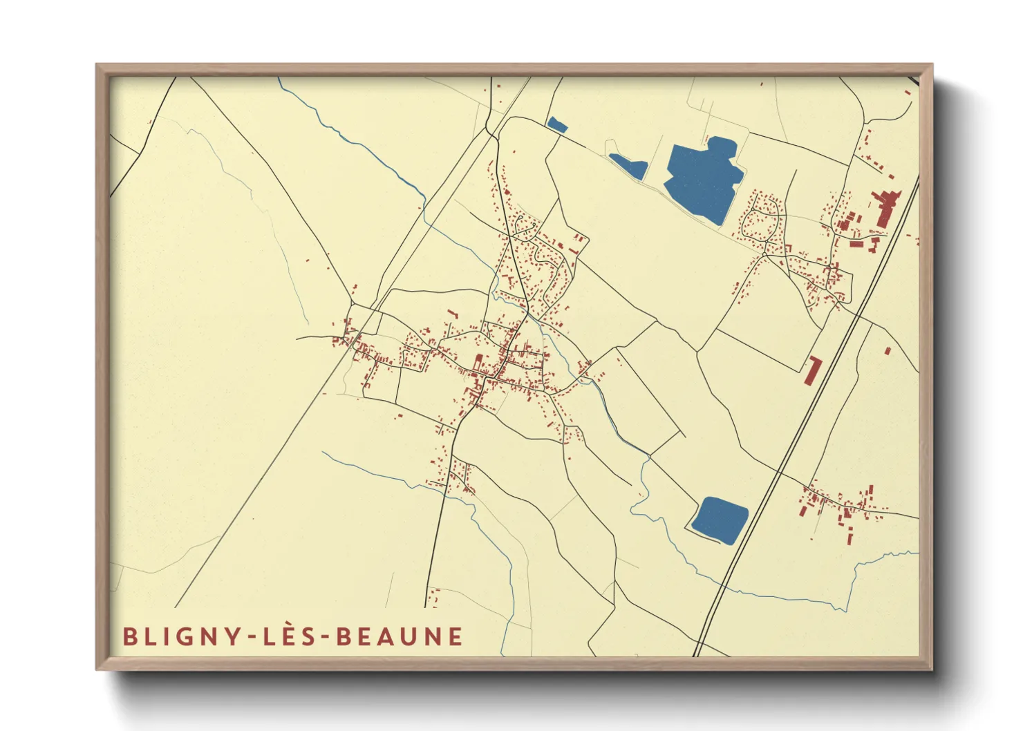 Une affiche de carte sur Bligny-lès-Beaune