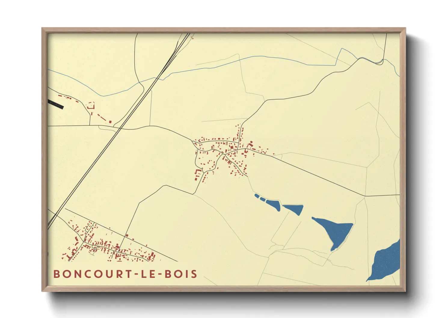 Une affiche de carte sur Boncourt-le-Bois