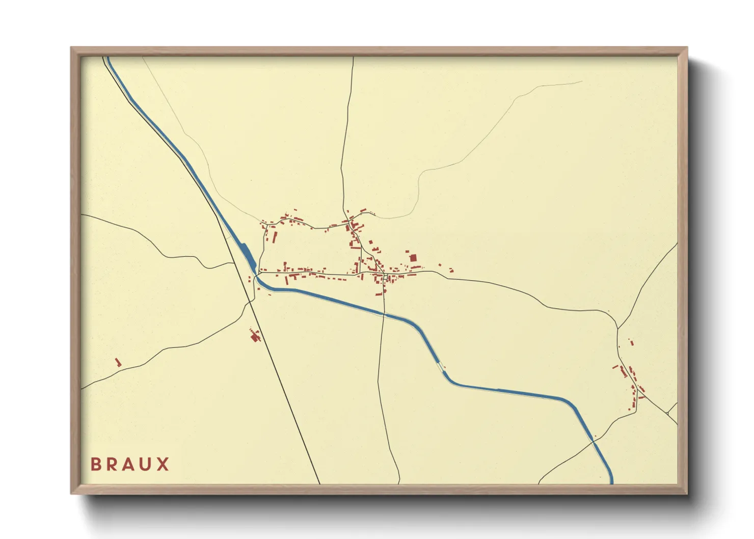 Une affiche de carte sur Braux