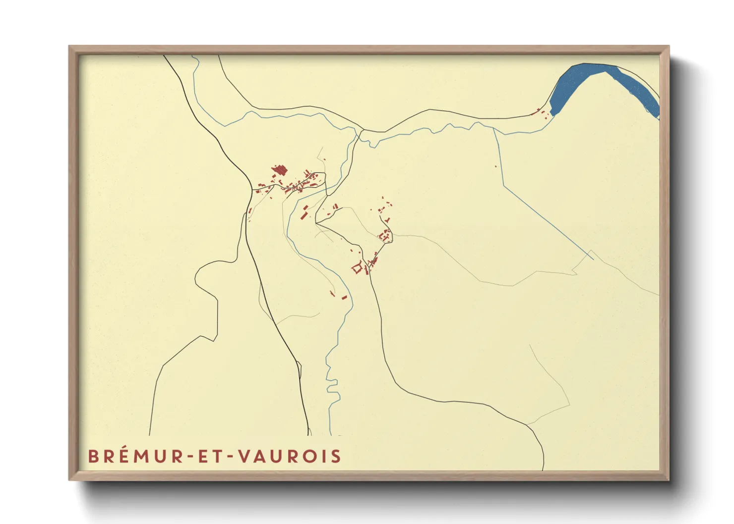 Une affiche de carte sur Brémur-et-Vaurois