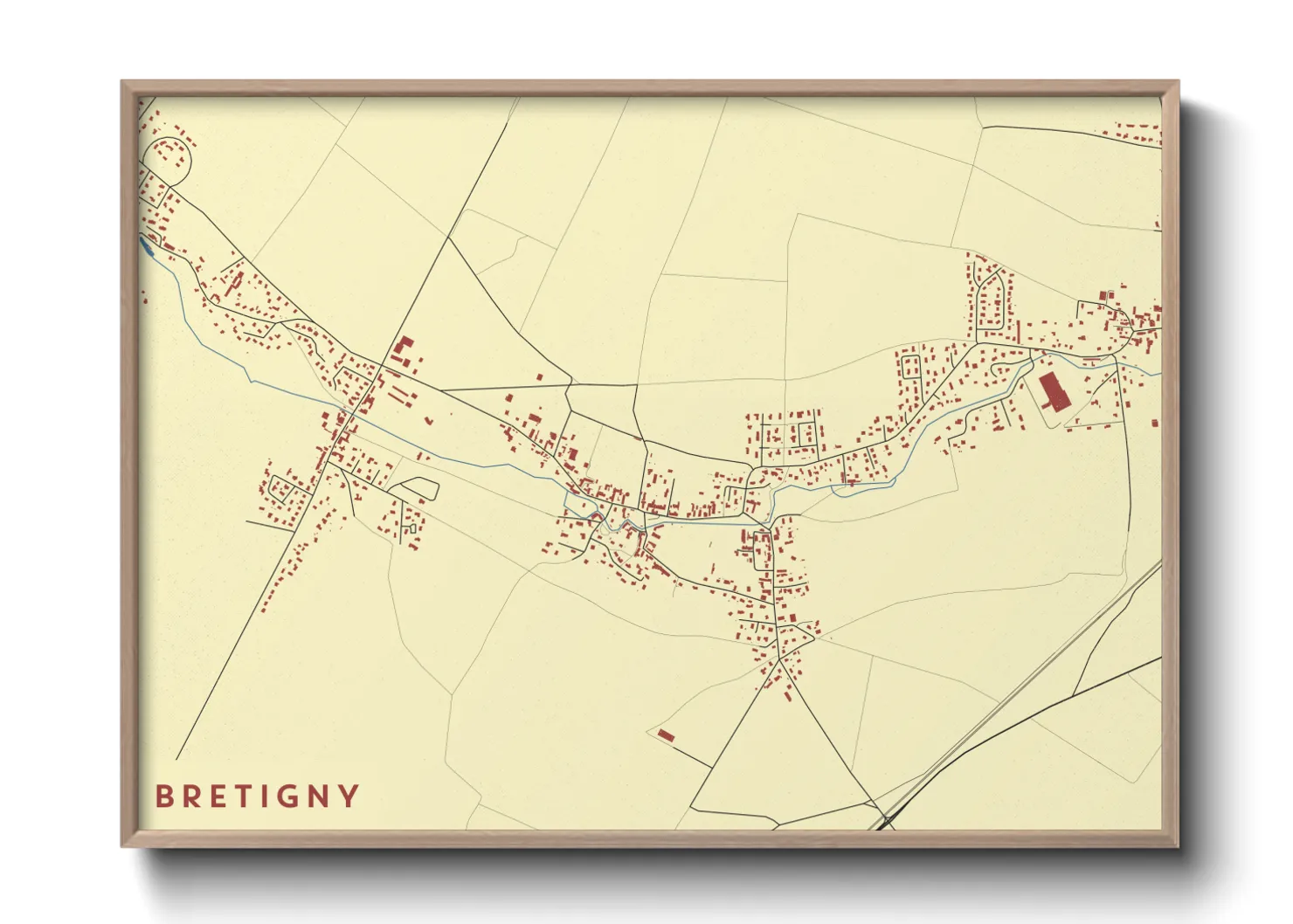 Une affiche de carte sur Bretigny