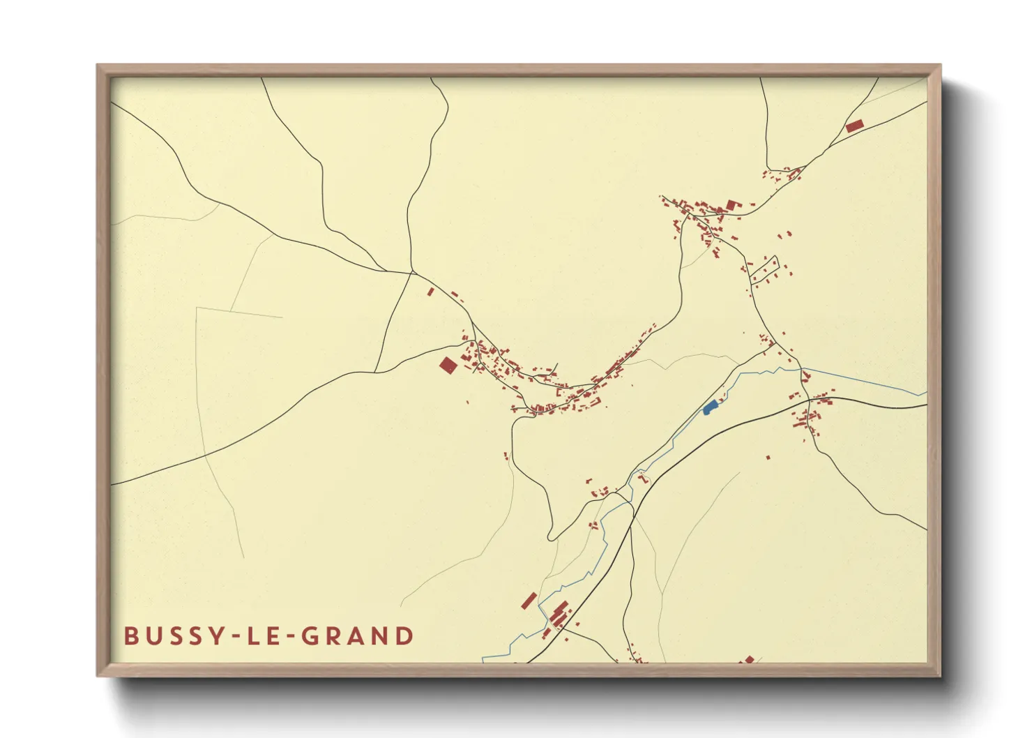 Une affiche de carte sur Bussy-le-Grand