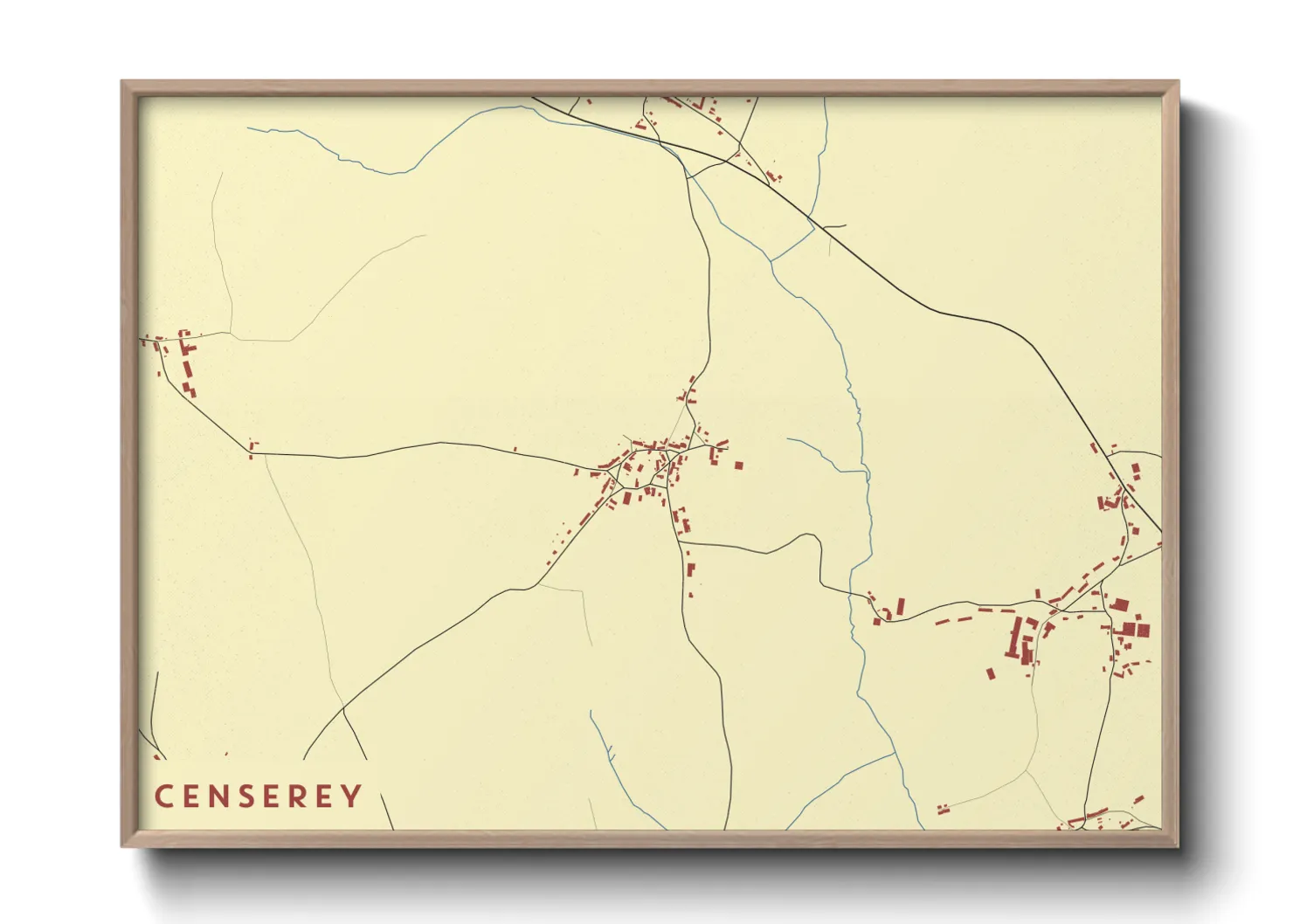 Une affiche de carte sur Censerey