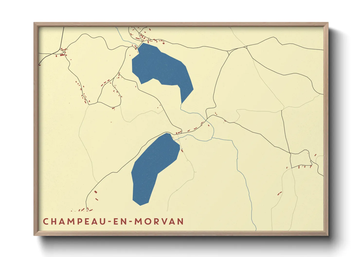 Une affiche de carte sur Champeau-en-Morvan