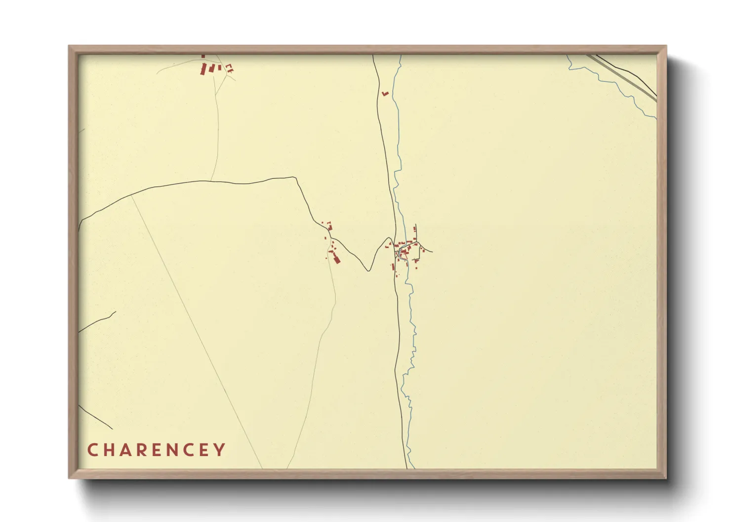 Une affiche de carte sur Charencey