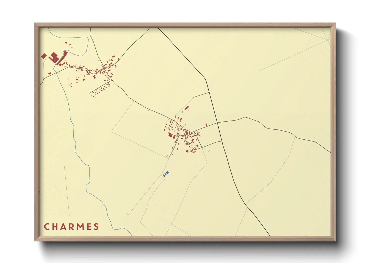 Une affiche de carte sur Charmes