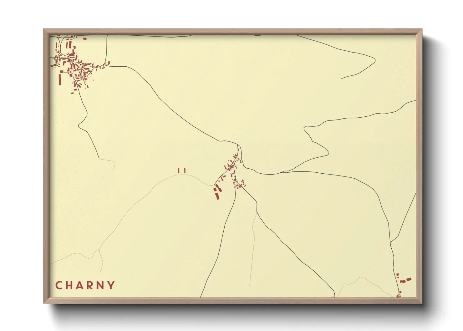 Une affiche de carte sur Charny