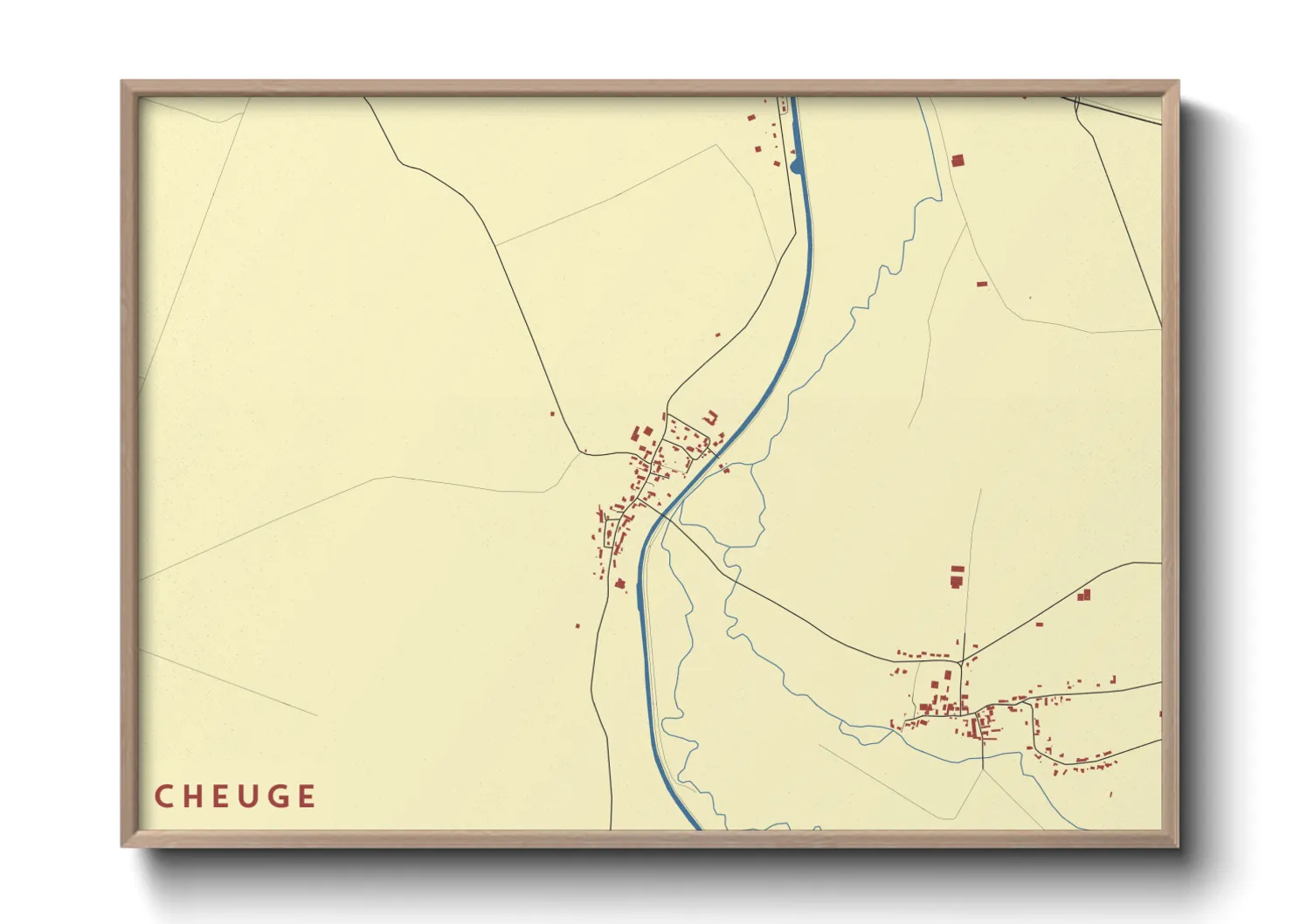 Une affiche de carte sur Cheuge