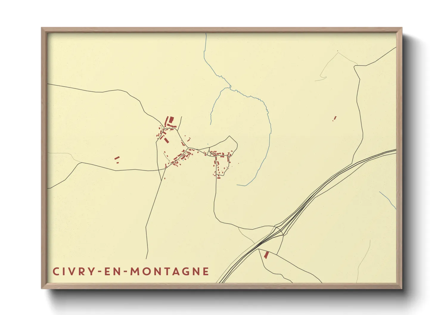 Une affiche de carte sur Civry-en-Montagne
