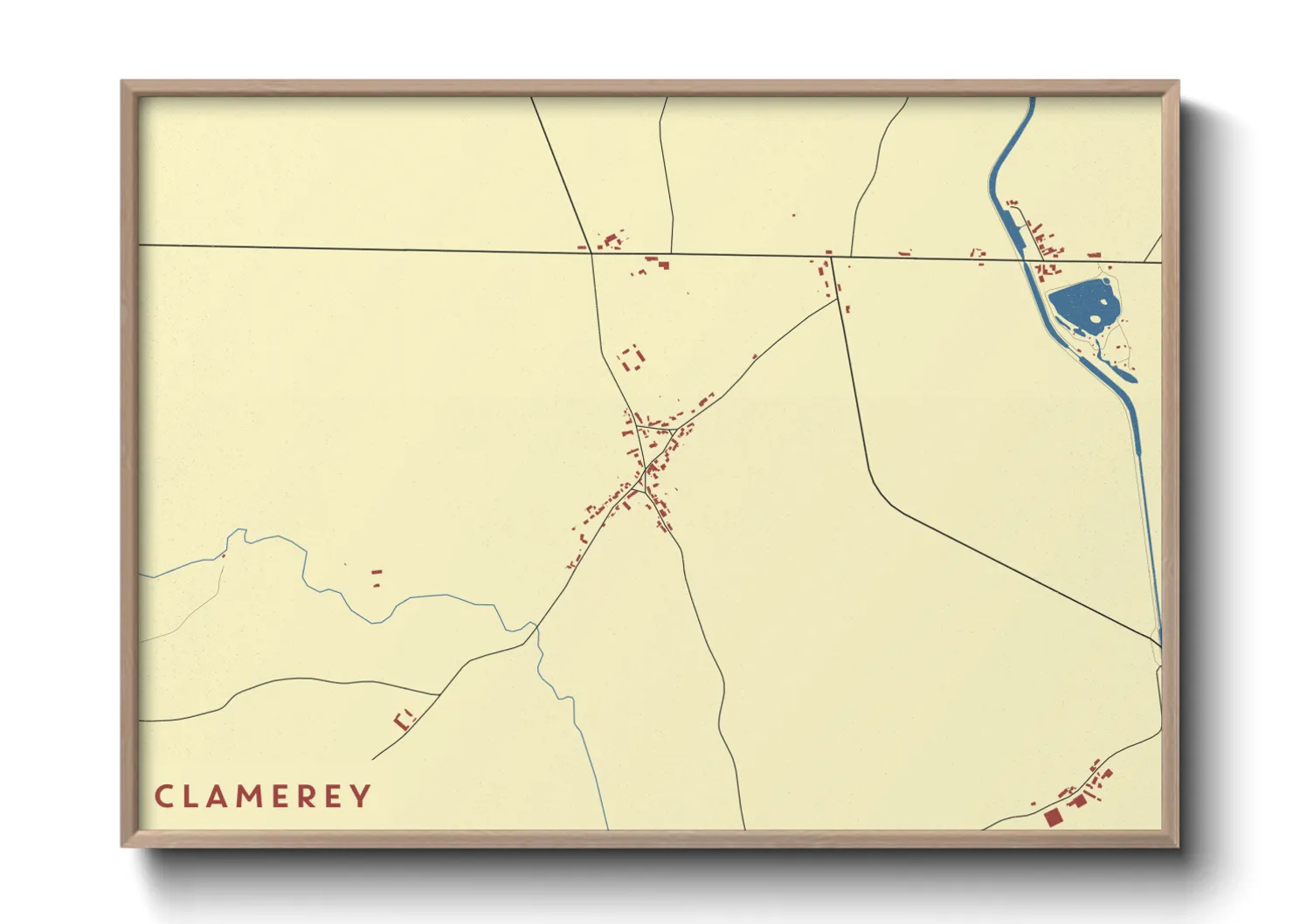 Une affiche de carte sur Clamerey