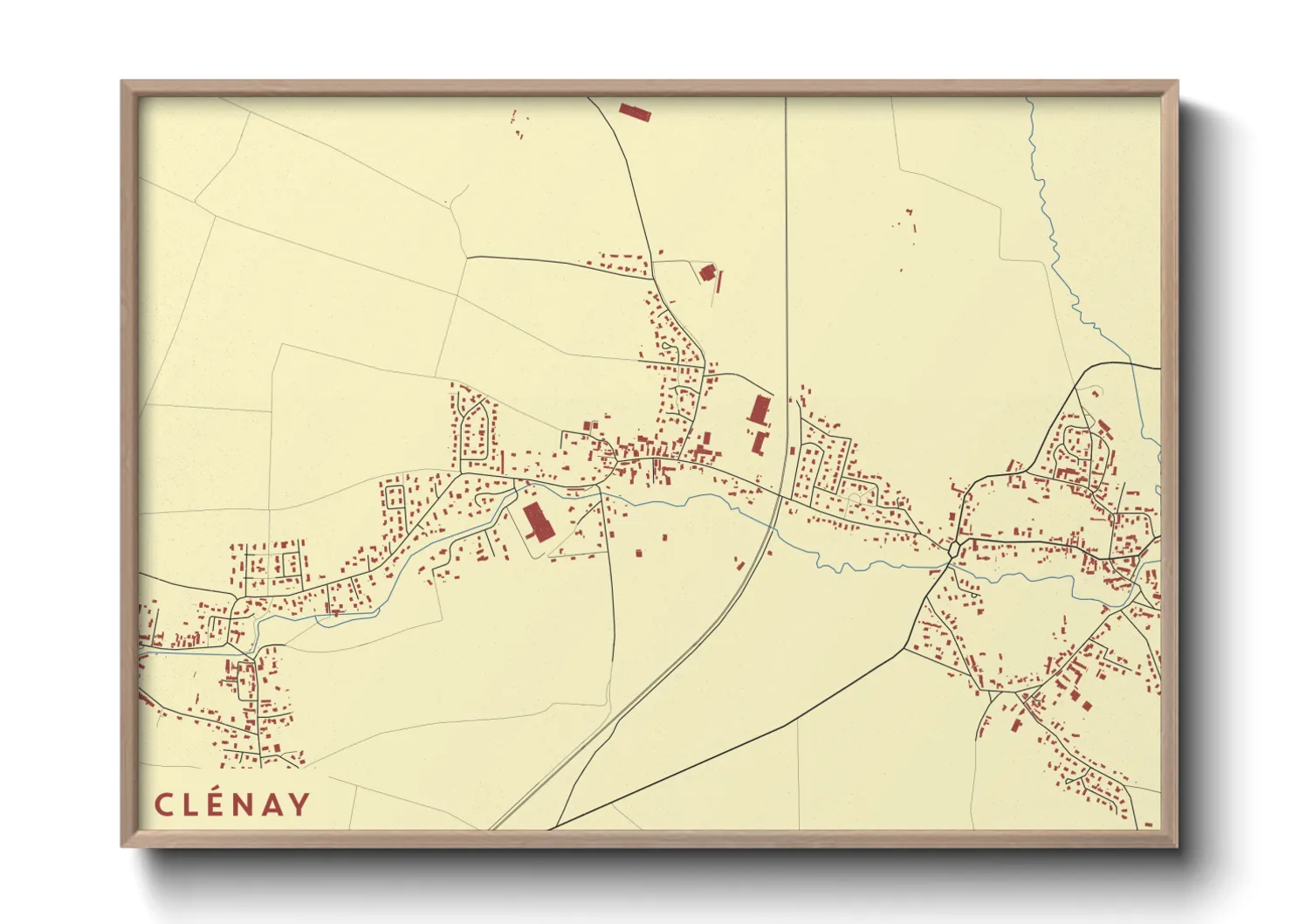 Une affiche de carte sur Clénay