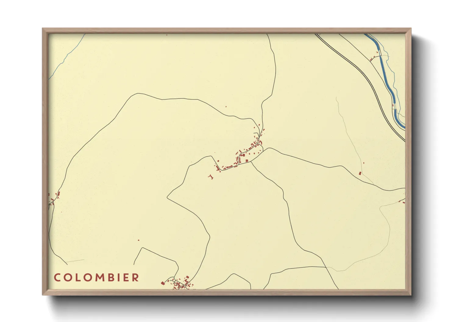 Une affiche de carte sur Colombier