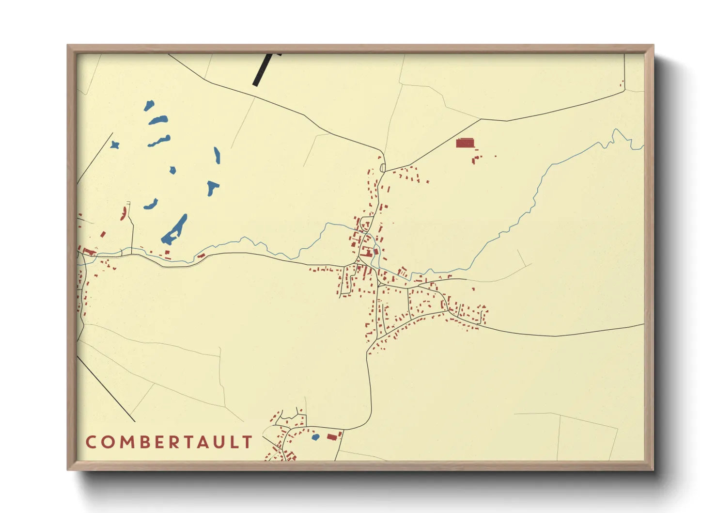 Une affiche de carte sur Combertault