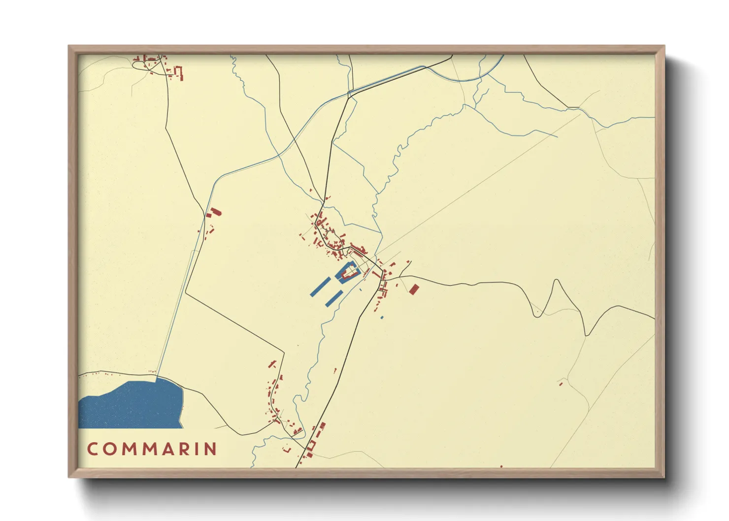 Une affiche de carte sur Commarin