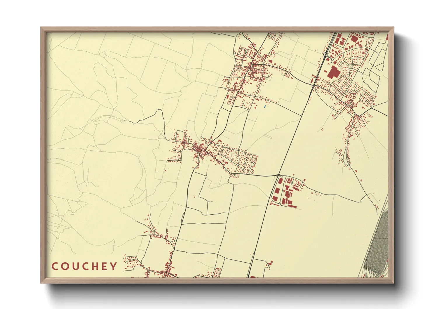 Une affiche de carte sur Couchey