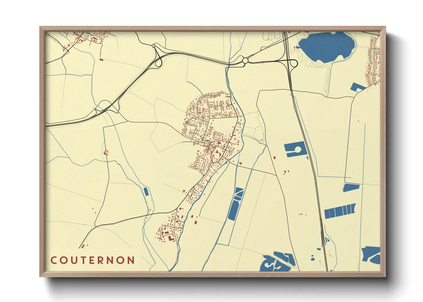Une affiche de carte sur Couternon