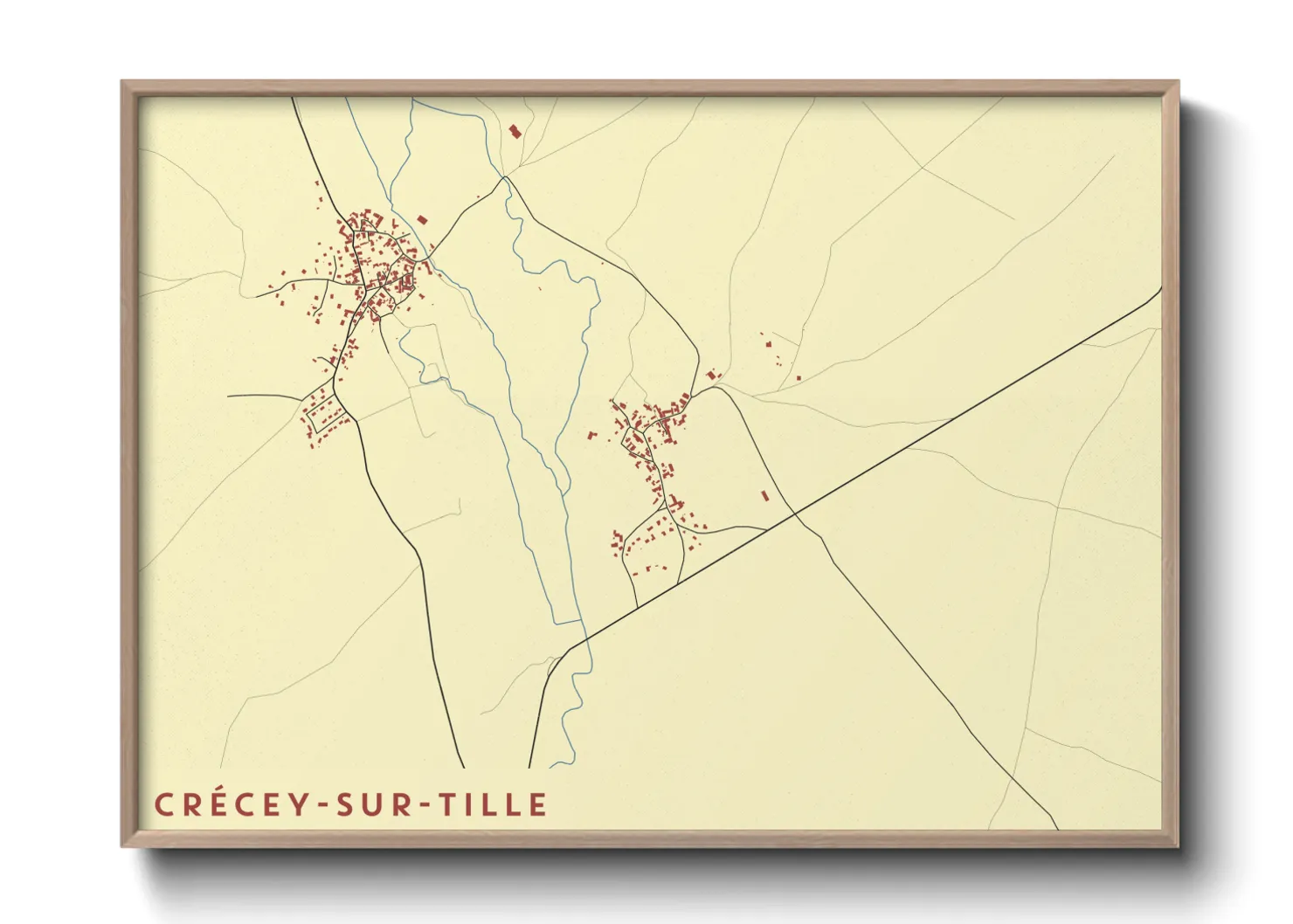 Une affiche de carte sur Crécey-sur-Tille