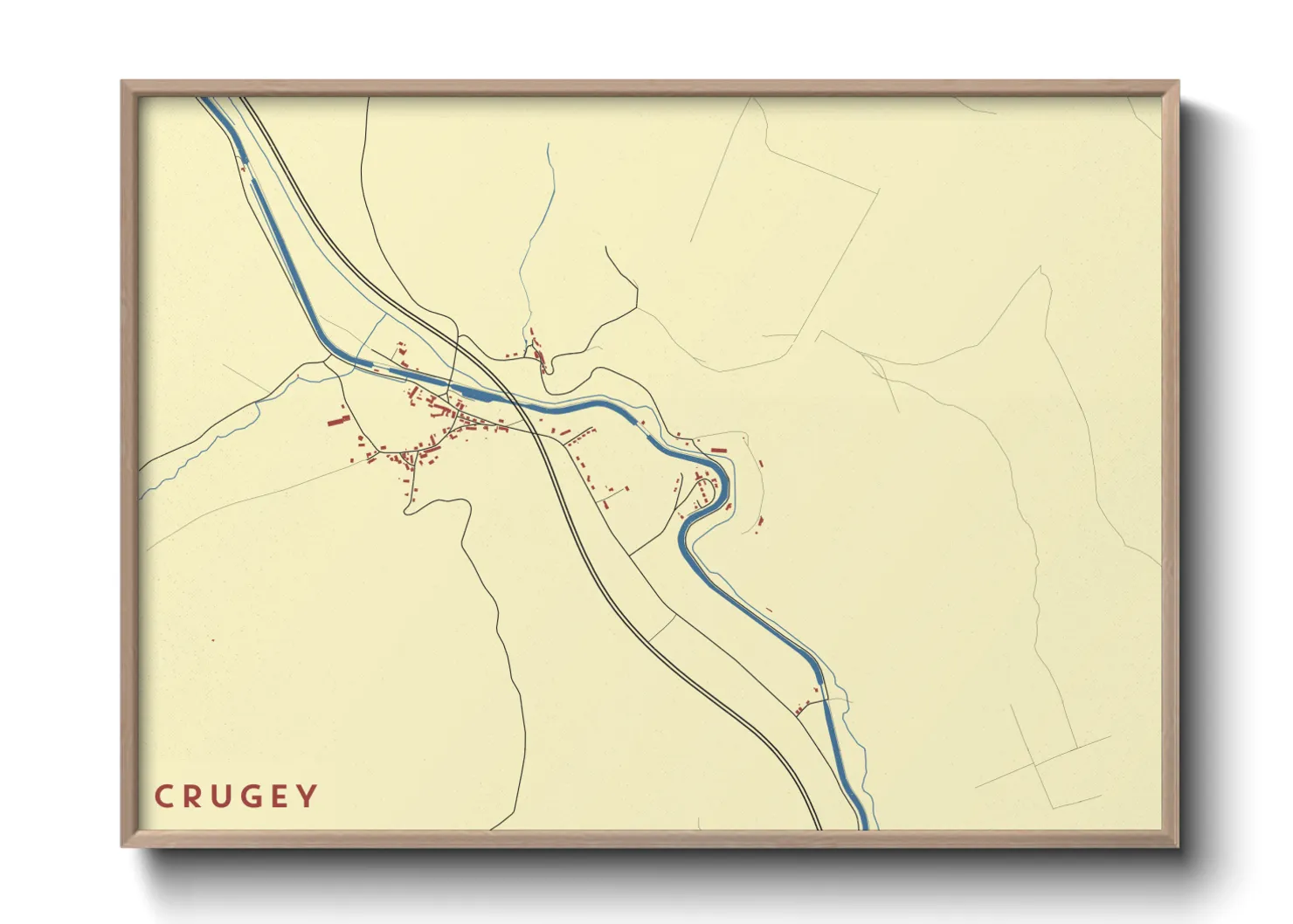 Une affiche de carte sur Crugey