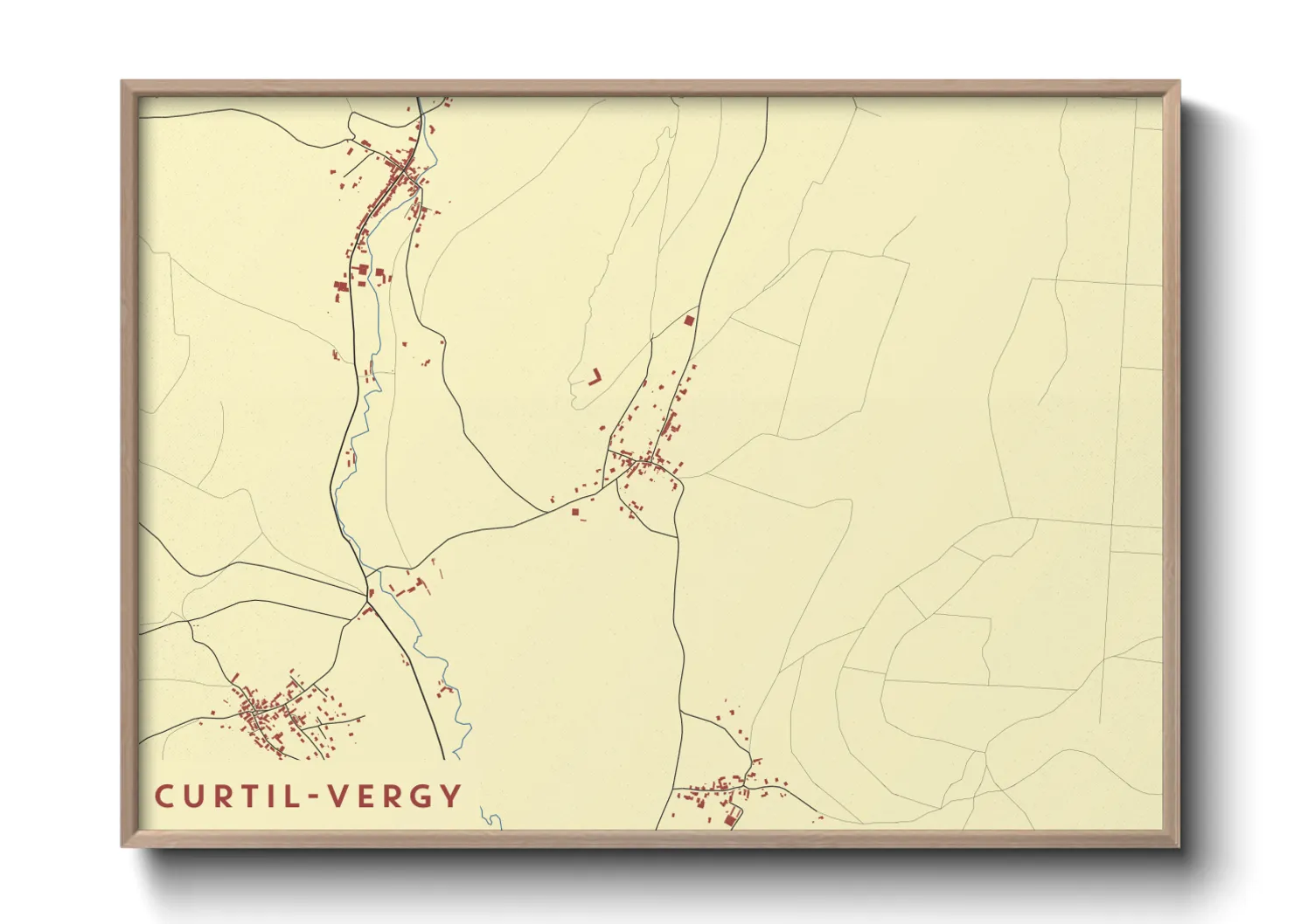 Une affiche de carte sur Curtil-Vergy