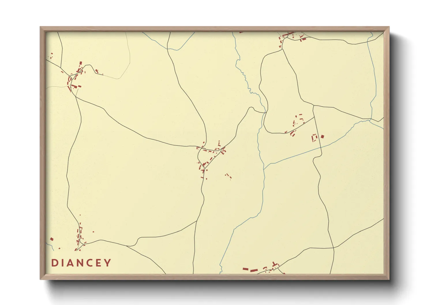Une affiche de carte sur Diancey